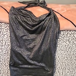 Metallic fancy halter top,size M,very stretchy